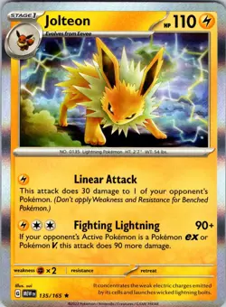 Jolteon 135/165 SV: Scarlet & Violet 151 Pokemon NM Holofoil - Image 1