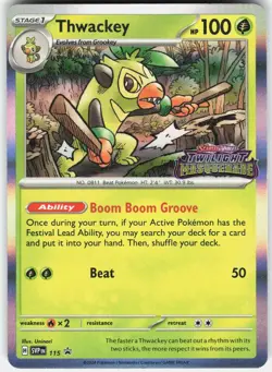 Thwackey 115 Holo Promo Scarlet & Violet Promo Pokemon Near Mint - Image 1