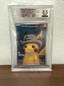Pikachu with Grey Felt Hat SVP 085 Van Gogh Promo BGS 8.5 NM-MT+ Pokemon - Image 1
