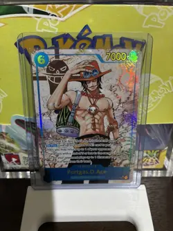 One Piece TCG Portgas D. Ace OP13-119 Alt Art SEC “Carrying On His Will” NM Foil - Image 1