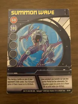 Bakugan Series 1 - 40/48 Blue Ability Card - Summon Wave - Image 1