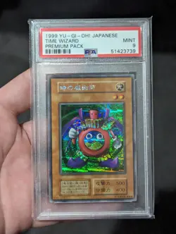 1999 Yu-Gi-Oh! Time Wizard Secret Rare Card Premium Pack MINT Japanese PSA 9 - Image 1