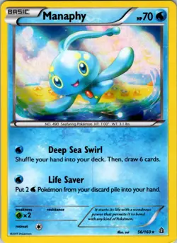 Manaphy 56/160 Primal Clash Pokemon Card Rare Holo Holo NM TCG singles Near Mint - Image 1