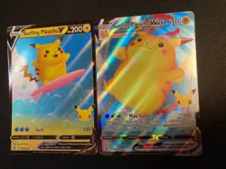 Pokemon Card TCG - Surfing Pikachu V & VMAX Ultra Rare Celebrations Near Mint - Image 1