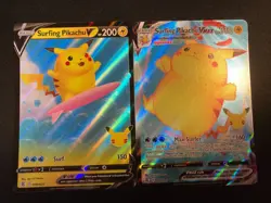 Pokemon Card TCG - Surfing Pikachu V & VMAX Ultra Rare Celebrations Near Mint - Image 2