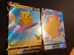 Pokemon Card TCG - Surfing Pikachu V & VMAX Ultra Rare Celebrations Near Mint - Image 3