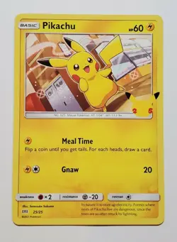 Pokemon Pikachu - 25/25 25th Anniversary McDonald's Promo - Non-Holo (Mint) - Image 1
