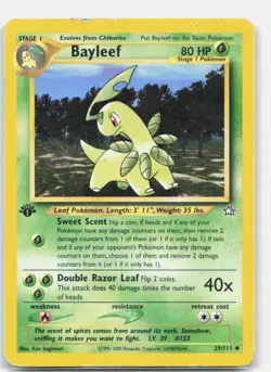 Vintage Pokemon Bayleef (29) 1st Edition Uncommon Neo Genesis 029/111 HP - Image 1