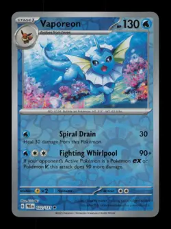 REVERSE HOLO VAPOREON RARE 022/131 NM POKEMON - Image 1