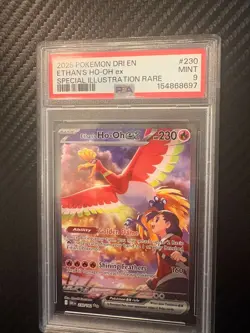 2025 POKEMON DESTINED RIVALS SPECIAL ILLUSTRATION RARE ETHAN'S HO-OH EX PSA 9 - Image 3