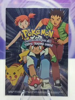 1999 Topps Pokemon Movie Animation Edition Checklist Holo Black Logo - Image 1