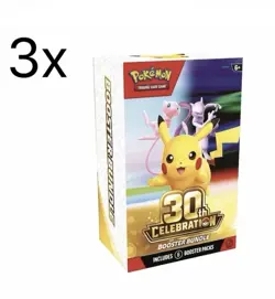 X3 POKEMON 30th Anniversary Celebrations Booster Bundle SEALED (Presale) PRESALE - Image 1