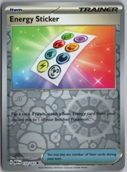 ENERGY STICKER 159/165 UNCOMMON 151 POKEMON REVERSE HOLO - Image 1