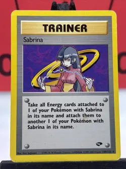 Sabrina 110/132 Gym Challenge Regular Rare 1999 WOTC Pokemon TCG MP - Image 3