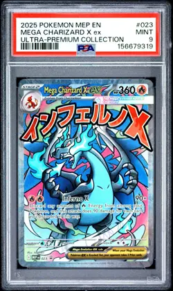 PSA 9 Mega Charizard X Ex UPC #023 2025 Pokemon Mep Black Star Promo - Image 1