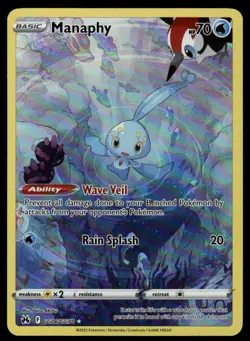 POKEMON MANAPHY CROWN ZENITH GALARIAN GALLERY GG06/GG70 HOLO NM/M - Image 1