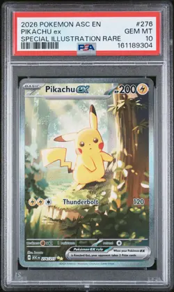 2026 POKEMON ASC EN-ASCENDED HEROES SPECIAL ILLUSTRATION RARE PIKACHU EX PSA 10 - Image 1