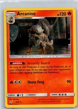 Arcanine 6/18 - Pokemon TCG - Detective Pikachu Holo Rare - Image 1