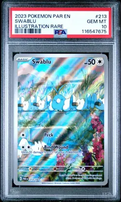 Swablu 213/182 Illustration Rare PAR Paradox Rift Pokemon PSA 10 - Image 1