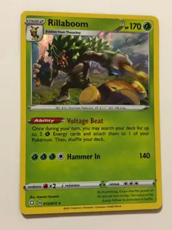 Pokemon Card Shining Fates Holographic Rillaboom 013/072 NM - Image 1