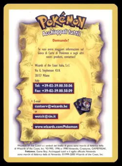 2000 Pokemon WOTC Era Acchiappali tuuti! Italian Official Promotional Card - Image 1