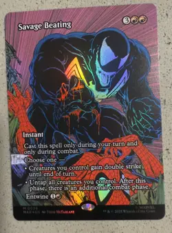 Magic The Gathering Spider-Man Savage Beating Borderless Foil NM - Pack Fresh 🔥 - Image 1