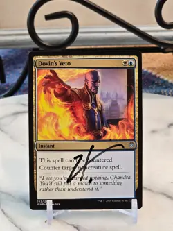MTG Dovin's Veto War of the Spark Regular ARTIST SIGNED LP - Image 1