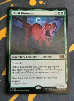 MTG Marvel Super Heroes, Devil Dinosaur Jumpstart Rare FOIL, MSC 0719, NM/M - Image 1