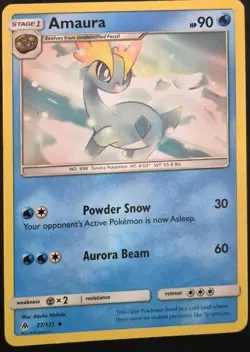 Amaura 27/131 Uncommon Forbidden Light Pokemon Moderately Played - Image 2