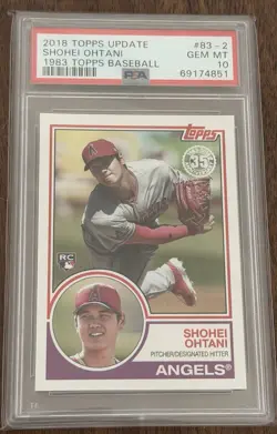 2018 Topps Update Shohei Ohtani 1983 Image Variation #83-2 Rookie Card PSA 10 - Image 1