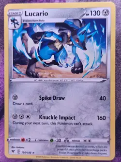 Lucario 120/185 Rare Vivid Voltage Pokemon Near Mint - Image 1