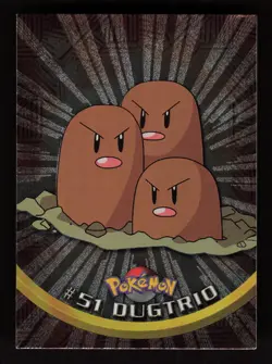 1999 Topps Pokemon TV Animation Edition Series 1 #51 Dugtrio Foil - Image 1