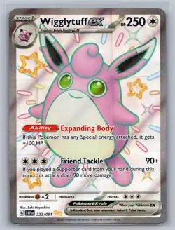 Wigglytuff ex 222/091 Shiny Ultra Rare Paldean Fates Pokemon Near Mint - Image 1