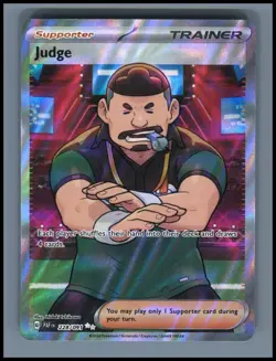 Judge 228/091 Ultra Rare Paldean Fates Pokemon Holo Near Mint - Image 1