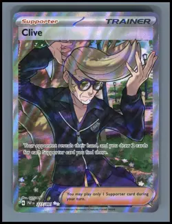 Clive 227/091 Ultra Rare Paldean Fates Pokemon Holo Near Mint - Image 1