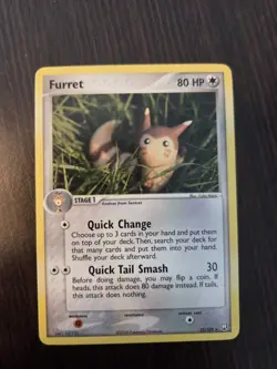 💥 Furret 2004 Pokemon vintage 22/109 Team Rocket Rare non Holo Foil Near Mint - Image 1