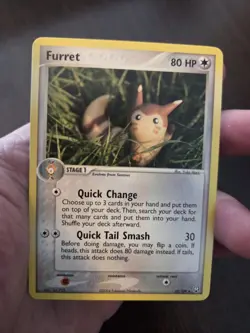 💥 Furret 2004 Pokemon vintage 22/109 Team Rocket Rare non Holo Foil Near Mint - Image 2