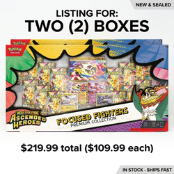 Pokemon TCG Mega Evolution Ascended Heroes Focused Fighters Premium Box 2025 X2 - Image 1