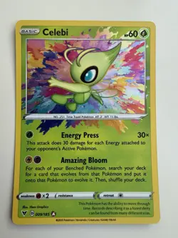 Pokemon TCG Celebi Vivid Voltage 009/185 Holo Amazing Rare - Image 1