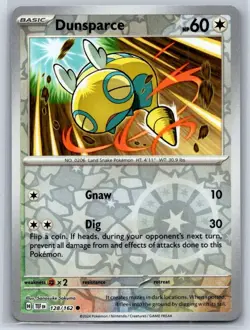 Dunsparce 128/162 Common Temporal Forces Pokemon Reverse Holo Near Mint - Image 1