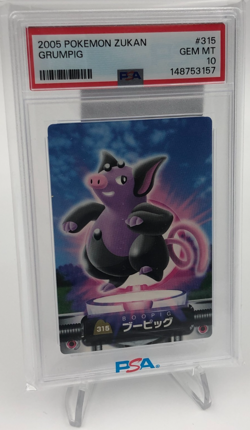 POKEMON 2005 ZUKAN Trading Card GRUMPIG #315 RARE LOW POP graded PSA GEM MINT 10 - Image 1