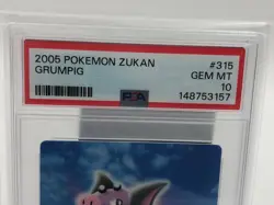 POKEMON 2005 ZUKAN Trading Card GRUMPIG #315 RARE LOW POP graded PSA GEM MINT 10 - Image 2