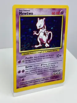 Mewtwo 10/102 Base Set Holo Unlimited Pokemon Card English AU Seller - Image 2