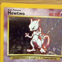 Pokemon Mewtwo Holo 10/102 Base Set Unlimited Holographic Vintage Pokemon Card - Image 3