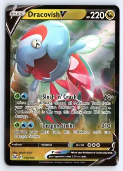 DRACOVISH V 114/172 HOLO RARE V BRILLIANT STARS POKEMON NM - Image 1