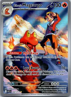 Pokemon Ethan's Magcargo 222/217 Illustration Rare NM - Image 1