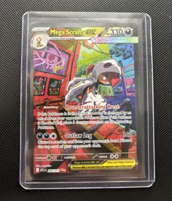 Mega Scrafty EX 285/217 Ascend Heroes Rare Full Art Holo Pokemon TCG English - Image 1