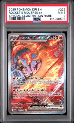 Team Rocket's Moltres EX - 229/182 PSA 9 - SIR - Destined Rivals - Pokemon TCG - Image 1