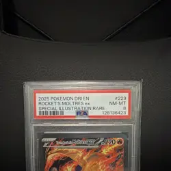 Pokemon TCG - Team Rocket's Moltres ex 229/182 Destined Rivals SIR Holo EN PSA 8 - Image 2