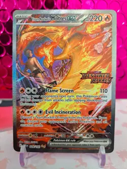 Pokemon TCG Team Rocket's Moltres EX 229/182 Destined Rivals Sir - Image 1